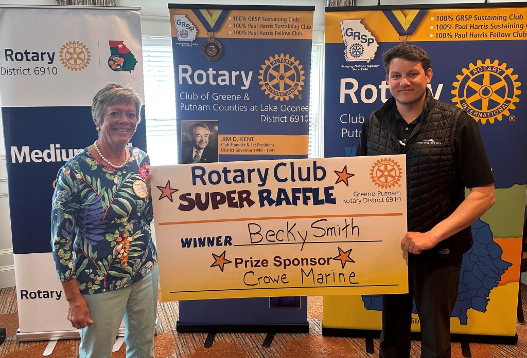 Rotary Week 11 raffle winner | Lake Oconee Breeze